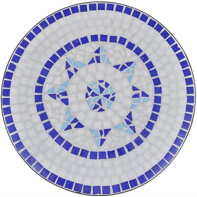 vidaXL 3-dielna bistro súprava, keramické dlaždice, modro biela