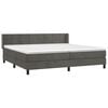 vidaXL Posteľn&yacute; r&aacute;m boxspring s matracom tmavosiv&yacute; 200x200 cm zamat