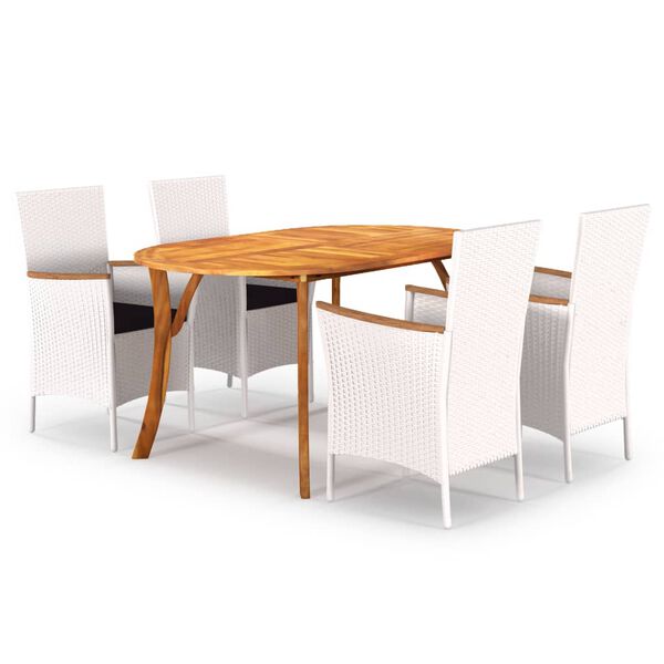 vidaXL 5-dielna z&aacute;hradn&aacute; jed&aacute;lensk&aacute; s&uacute;prava biela