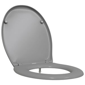 vidaXL WC sedadlo Siv&aacute; 47 x 37 x 4 cm Duroplast