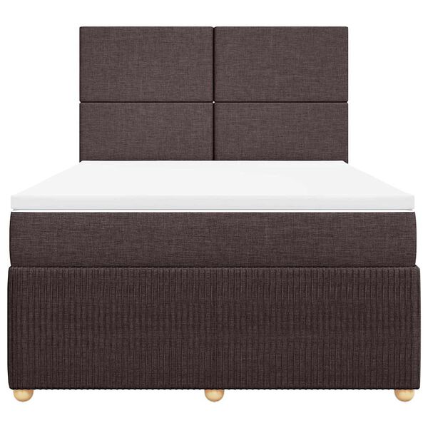 vidaXL Boxspring posteľ s matracom tmavohned&aacute; 140x190 cm l&aacute;tka