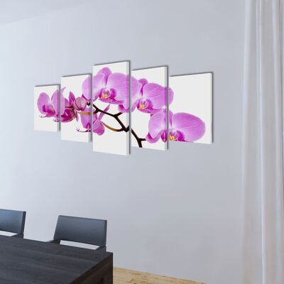 Sada obrazov na stenu, motív Orchidea 100 x 50 cm