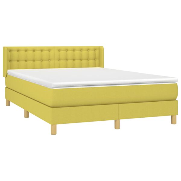vidaXL Boxspring posteľ s matracom zelen&aacute; 140x200 cm l&aacute;tka