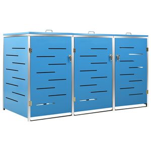 vidaXL Ohrada na 3 odpadkov&eacute; ko&scaron;e 207x77,5x115 cm nehrdzavej&uacute;ca oceľ