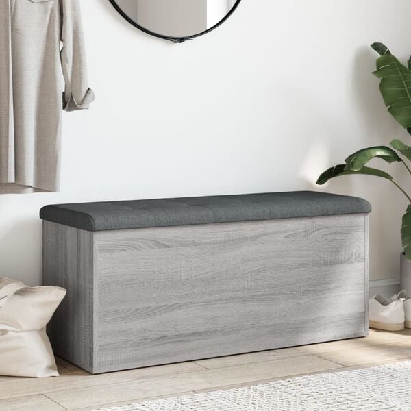 vidaXL &Uacute;ložn&aacute; lavička siv&aacute; sonoma 102x42x45 cm kompozitn&eacute; drevo
