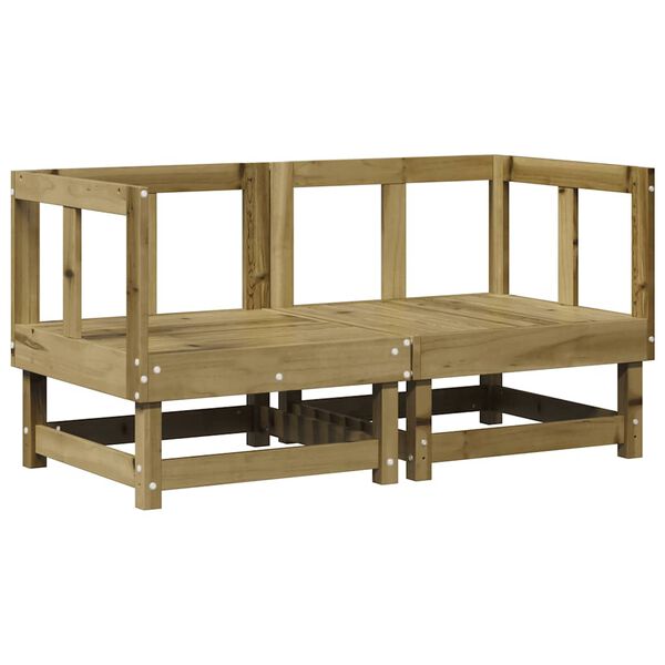 vidaXL Rohové pohovky s vankúšmi 2 ks impregnovaná borovica