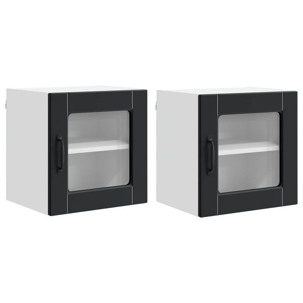 vidaXL Kuchynsk&aacute; skriňa 2 pcs Čierna 40 x 31 x 40 cm Kompozitn&eacute; drevo