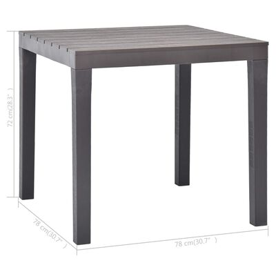 vidaXL Záhradný stôl, farba mokka 78x78x72 cm, plast