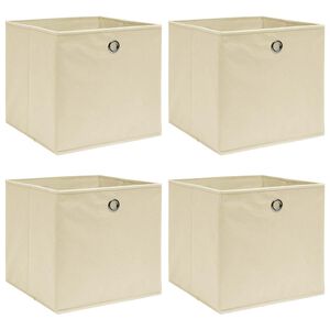 vidaXL &Uacute;ložn&eacute; boxy 4 ks, kr&eacute;mov&eacute; 32x32x32 cm, l&aacute;tka