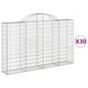 vidaXL Obl&uacute;kov&eacute; gabionov&eacute; ko&scaron;e 30 ks 200x30x120/140 cm pozink. železo