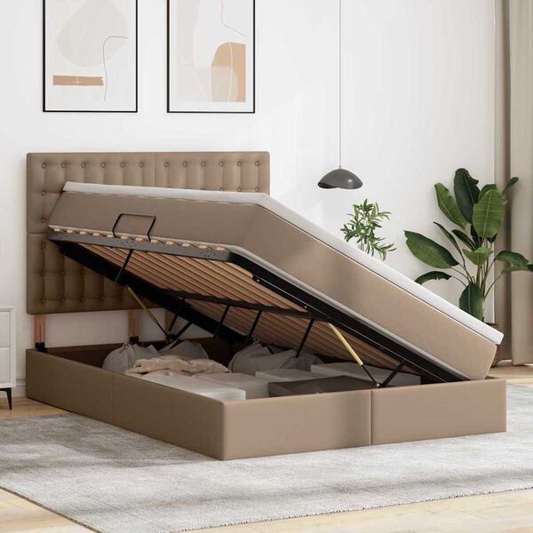 vidaXL &Uacute;ložn&aacute; posteľ s matracmi Kapsul&iacute;n 140 x 190 cm Umel&aacute; koža