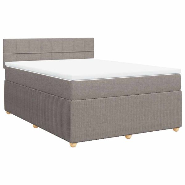 vidaXL Posteľn&yacute; r&aacute;m boxspring s matracom sivohned 140x200 cm l&aacute;tka