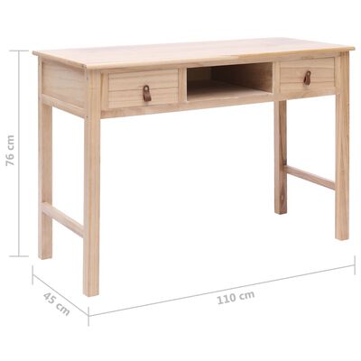 vidaXL Písací stôl prírodnej farby 110x45x76 cm drevený