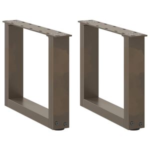 vidaXL Nohy konferenčn&eacute;ho stol&iacute;ka v tvare U, 2 ks, pr&iacute;rodn&aacute; oceľ, 40 x (30-31) cm, oceľ
