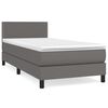vidaXL Boxspring posteľ s matracom siv&aacute; 90x190 cm umel&aacute; koža