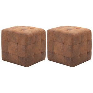 vidaXL Nočn&eacute; stol&iacute;ky 2 ks hned&eacute; 30x30x30 cm umel&aacute; semi&scaron;ov&aacute; koža