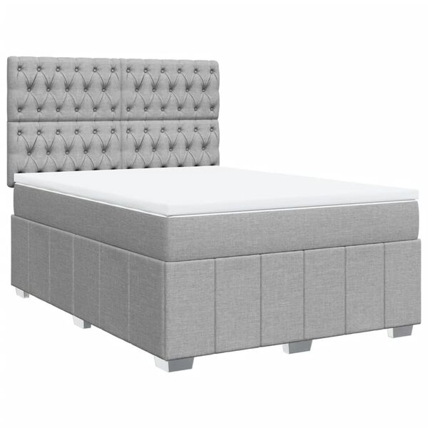 vidaXL Boxspring posteľ s matracom svetlosiv&aacute; 100x200 cm l&aacute;tka