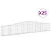 vidaXL Obl&uacute;kov&yacute; gabionov&yacute; k&ocirc;&scaron; 25 ks 400x30x60/80 cm pozinkovan&eacute; železo