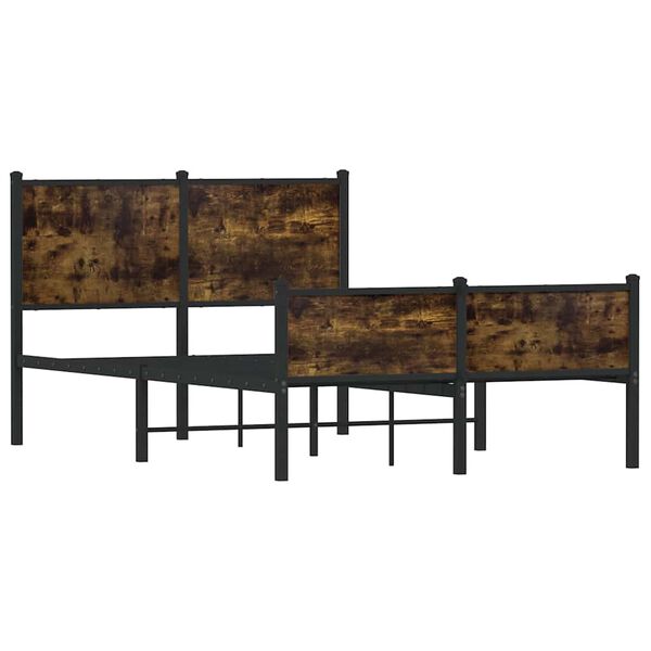 vidaXL Kovov&yacute; posteľn&yacute; r&aacute;m bez matraca dymov&yacute; dub 120x200 cm