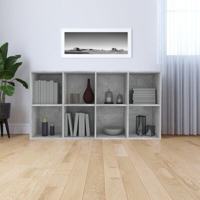vidaXL Knižnica/komoda, betónovo sivá 66x30x130 cm, kompozitné drevo