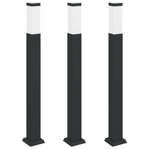 vidaXL Stĺpikov&eacute; svetl&aacute; 3 ks 80 cm čierne IP44