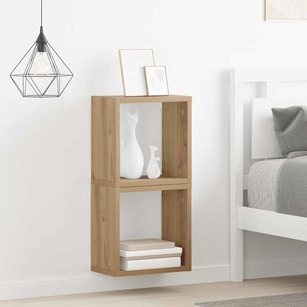 vidaXL Stenné police s poličkou 2 pcs Remeselný dub 26 x 15 x 26 cm