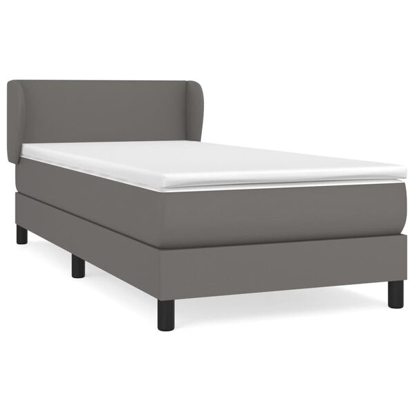 vidaXL Boxspring posteľ s matracom sivá 80x200 cm umelá koža