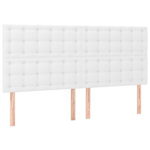 vidaXL Čelo postele biele 200x5x118/128 cm umel&aacute; koža