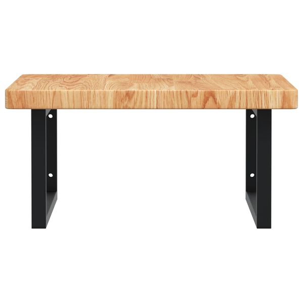 vidaXL Polica pod um&yacute;vadlo, n&aacute;stenn&aacute;, oceľ a dubov&yacute; mas&iacute;v