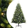 vidaXL Umel&yacute; skladac&iacute; vianočn&yacute; stromček 300 LED di&oacute;d Zelen&aacute; 210 cm