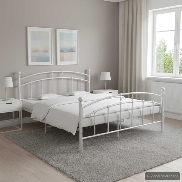 vidaXL Posteľn&yacute; r&aacute;m biely kovov&yacute; 160x200 cm