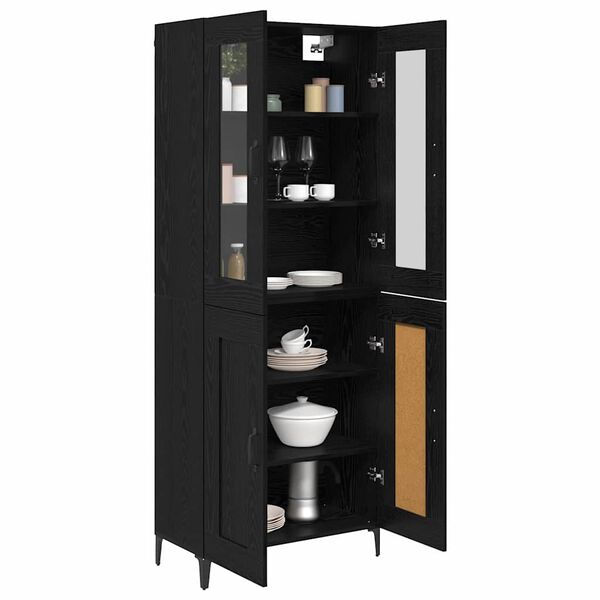 vidaXL Highboard Čierny dub 69,5 x 34 x 180 cm Kompozitn&eacute; drevo