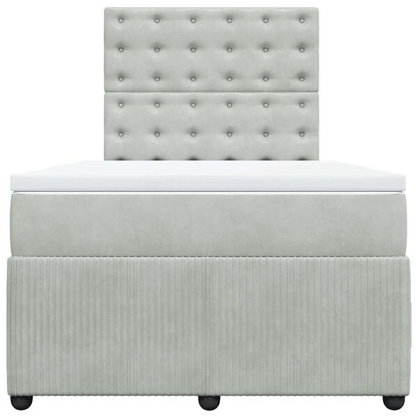 vidaXL Posteľn&yacute; r&aacute;m boxsping s matracom bledosiv&yacute; 120x200 cm zamat