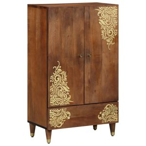 vidaXL Highboard s poličkou Hned&aacute; 60 x 33 x 100 cm Mas&iacute;vne mango drevo