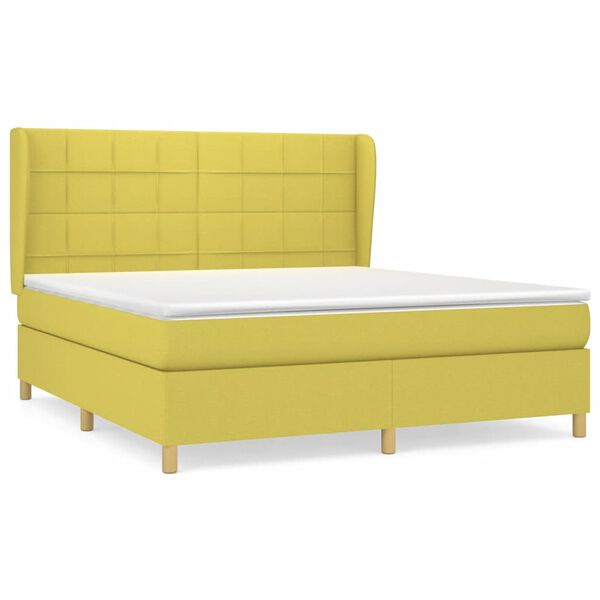 vidaXL Boxspring posteľ s matracom zelen&aacute; 180x200 cm l&aacute;tka