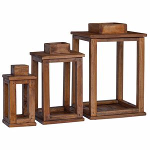vidaXL Lamp&aacute;&scaron; 3 ks Pr&iacute;rodn&aacute; 30 x 30 x 44 cm Mahag&oacute;nov&eacute; drevo