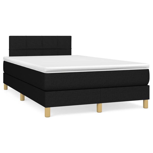 vidaXL Boxspring posteľ s matracom a LED, čierna 120x190 cm, l&aacute;tka