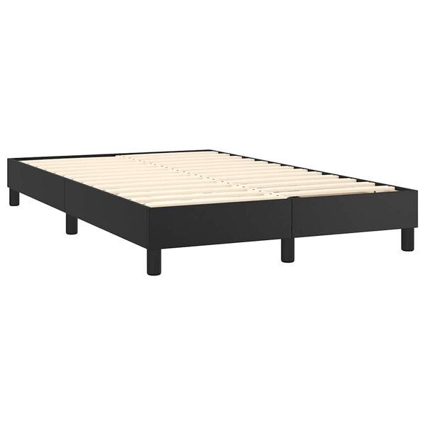 vidaXL Boxspring posteľ s matracom čierna 120x200 cm umel&aacute; koža