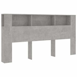 vidaXL Čelo postele so skrinkou bet&oacute;novo siv&eacute; 200x18,5x104,5 cm