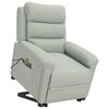 vidaXL Zdvíhacie masážne kreslo bledosivé zamat