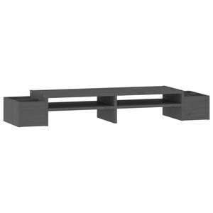 vidaXL Stojan na monitor siv&yacute; 100x27,5x15 cm mas&iacute;vna borovica