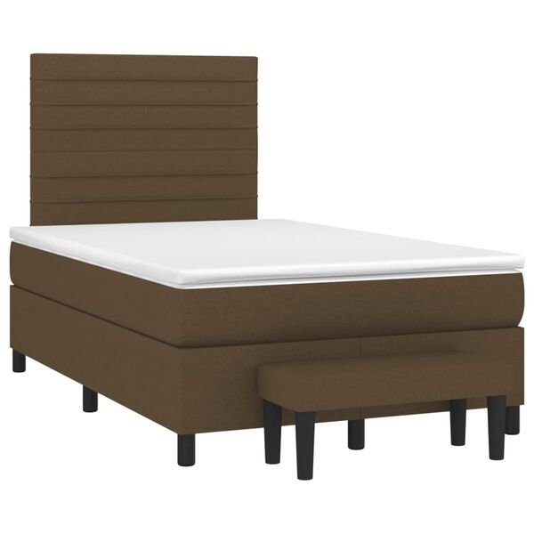 vidaXL Boxspring posteľ s matracom tmavohned&aacute; 120x200 cm l&aacute;tka