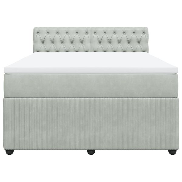 vidaXL Posteľn&yacute; r&aacute;m boxsping s matracom bledosiv&yacute; 140x190 cm zamat