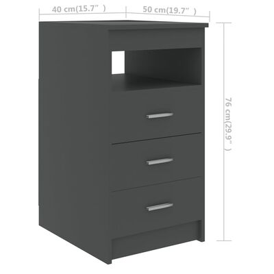 vidaXL Skrinka so zásuvkami, sivá 40x50x76 cm, kompozitné drevo