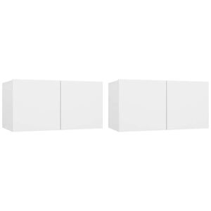 vidaXL Z&aacute;vesn&eacute; TV skrinky 2 ks biele 60x30x30 cm