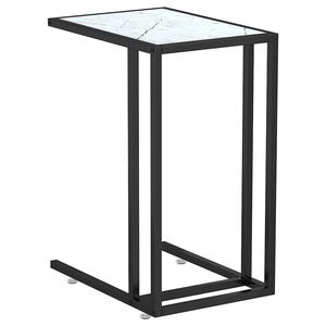 vidaXL Poč&iacute;tačov&yacute; stol&iacute;k biely mramor 50x35x65 cm tvrden&eacute; sklo