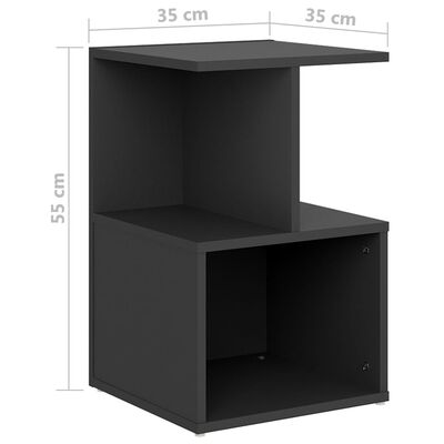 vidaXL Nočné stolíky 2 ks, sivé 35x35x55 cm, kompozitné drevo