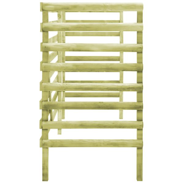 vidaXL Ohrada na tri odpadkov&eacute; ko&scaron;e 210x80x150cm,impregnovan&aacute; borovica