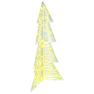 vidaXL Vianočn&yacute; stromček 100 LED Tepl&aacute; biela 120 cm PET
