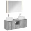 vidaXL Set kabinetov do k&uacute;peľne 4 pcs Siv&yacute; Sonoma Kompozitn&eacute; drevo